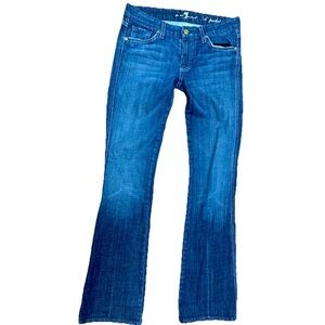 Women’s 7 For All Mankind “A” Pocket Size 28 Boot Cut Jeans Low Rise Stretchy